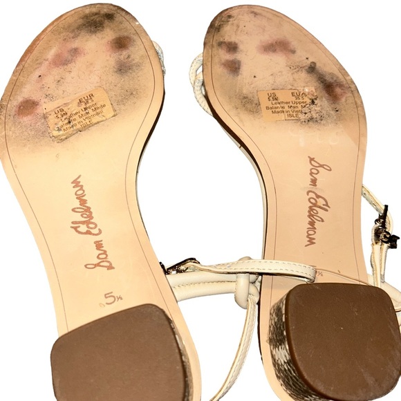 Sam Edelman Womens Isle strappy Low snake python Block Heel leather sandal 5.5 - Picture 5 of 5